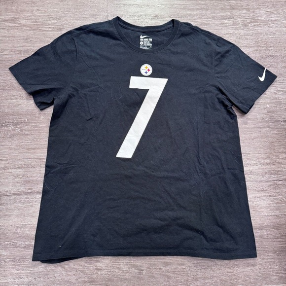 Ben‎ Roethlisberger Pittsburgh Steelers Nike Mens Shirt Extra Large Black # 7 - Picture 1 of 8